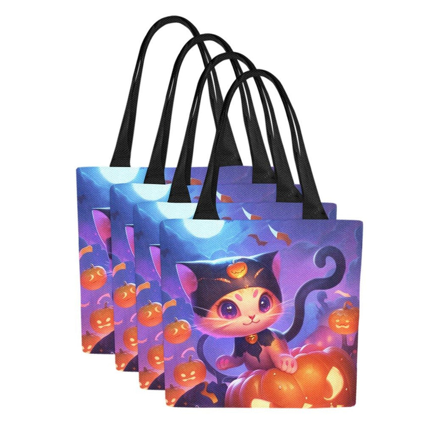 Halloween Purrrfect Canvas Tote Bag (Set of 4) - Limited time Finds