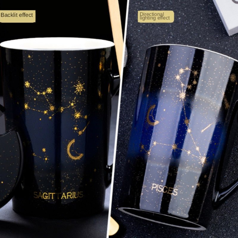 Imbibe the Cosmos: 12 Constellations Ceramic Mug - Limited time Finds