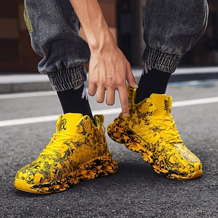 Thick Bottom Graffiti Men's Sneakers - Limited time Finds