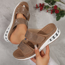 New Air Cushion Wedges Sandals Summer Casual Rhinestone Slides Roman Sandals For Women Non - slip Beach Shoes - Limited time Finds