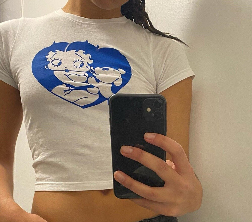 Cute Cartoon Print Women Crop Tops - Limited time Finds