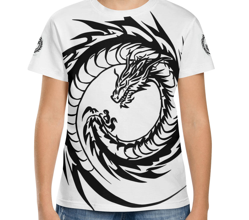 Kids All Over Print Short Sleeve T-Shirt Spiral Dragons