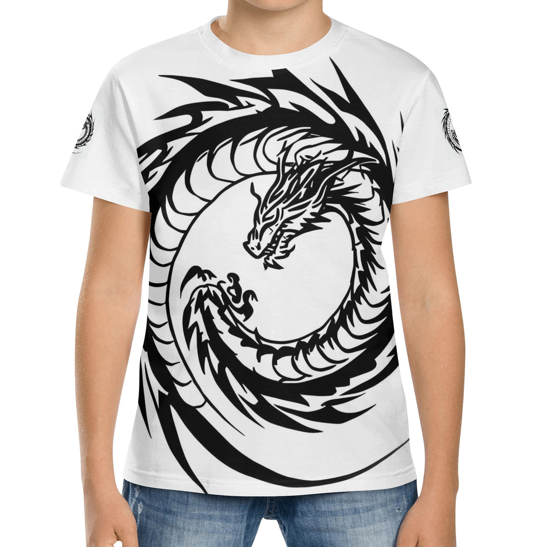 Kids All Over Print Short Sleeve T-Shirt Spiral Dragons