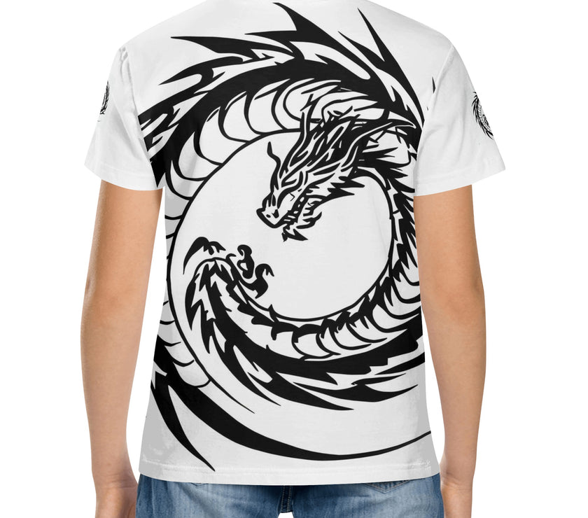 Kids All Over Print Short Sleeve T-Shirt Spiral Dragons