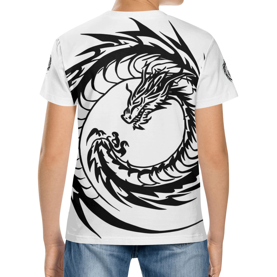 Kids All Over Print Short Sleeve T-Shirt Spiral Dragons