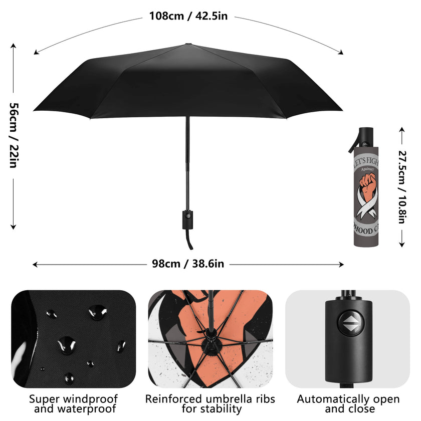 Fully Auto Open & Close Umbrella Printing Inside Fight Childhood Cancer