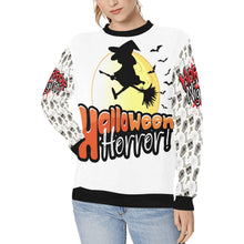 Women's Rib Cuff Crew Neck Halloween Sweatshirt