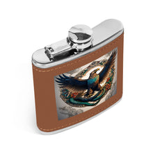 Custom Brown Leather Flask Wrapped Stainless Steel 6oz