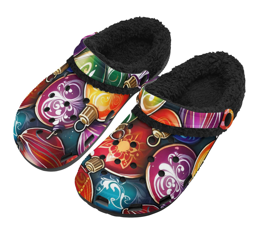 Adults Black Warm House Clog Winter Fur Lined Garden Slippers