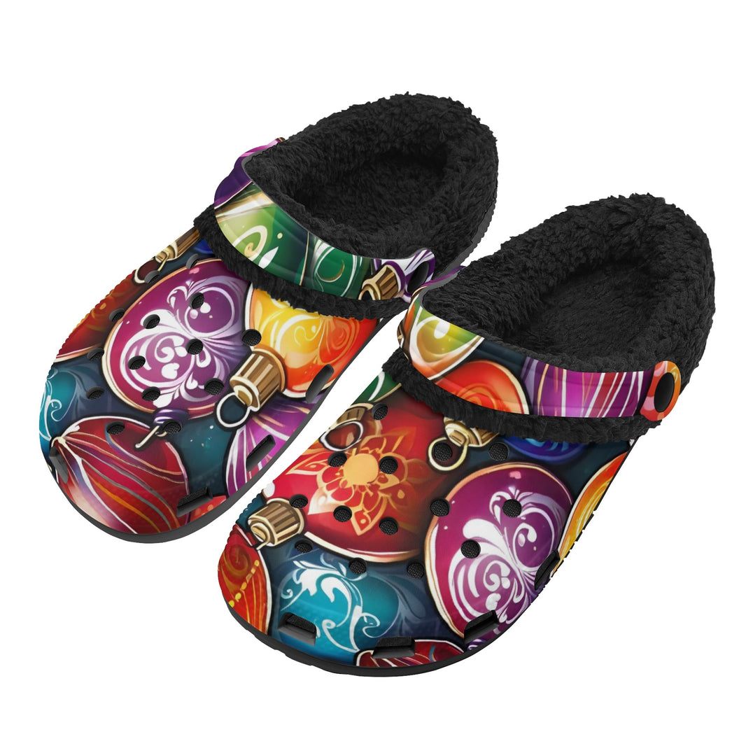 Adults Black Warm House Clog Winter Fur Lined Garden Slippers