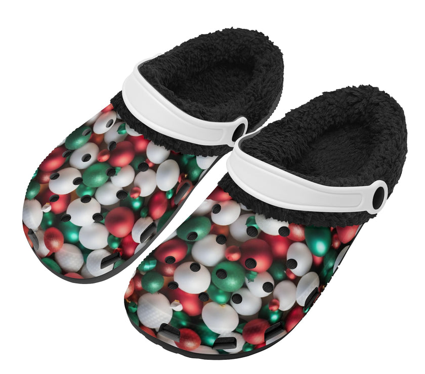 Adults Black Warm House Clog Winter Fur Lined Garden Slippers