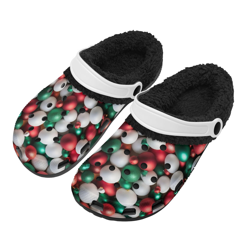 Adults Black Warm House Clog Winter Fur Lined Garden Slippers