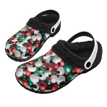 Adults Black Warm House Clog Winter Fur Lined Garden Slippers