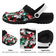 Adults Black Warm House Clog Winter Fur Lined Garden Slippers