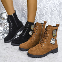 Fashion Lace - up Chunky Heels Boots Winter Round Toe Shoes For Women - Limited time Finds