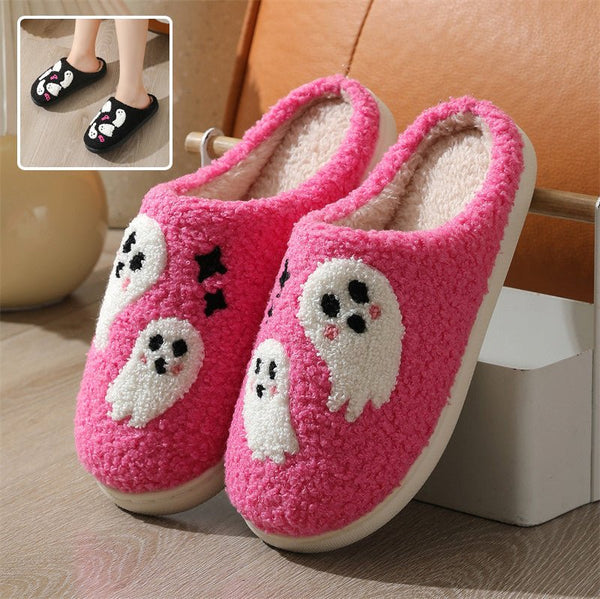 Halloween Cartoon Ghost Cotton Slippers For Women Indoor Non - slip Bedroom Floor Slipper Winter House Shoes - Limited time Finds