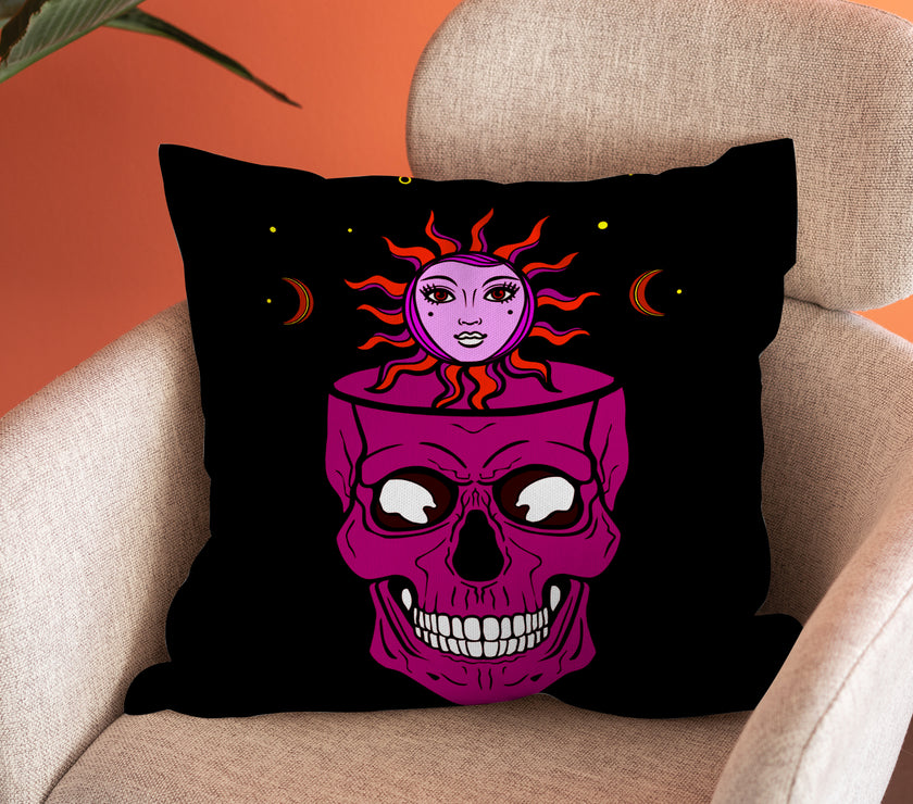 Halloween Skull Throw Pillow Cover