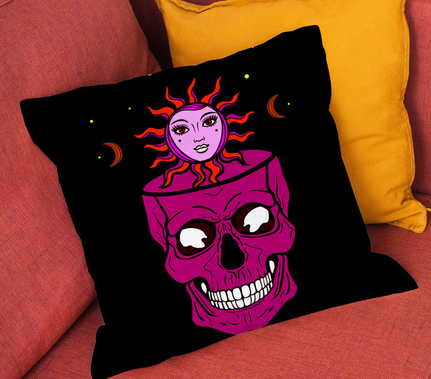 Halloween Skull Throw Pillow Cover