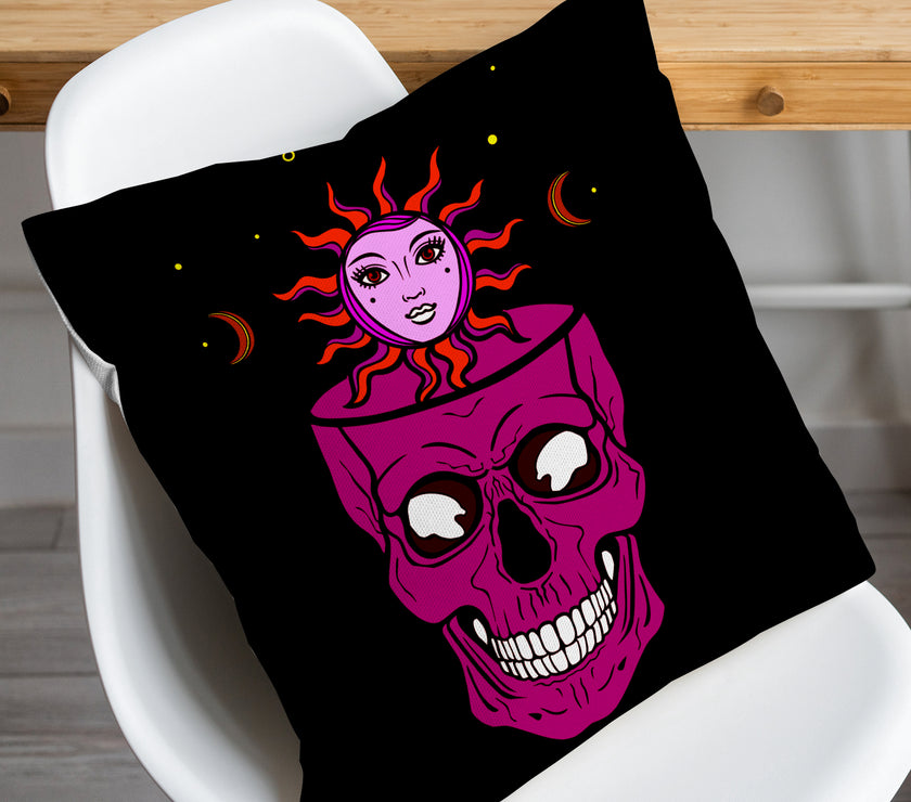 Halloween Skull Throw Pillow Cover