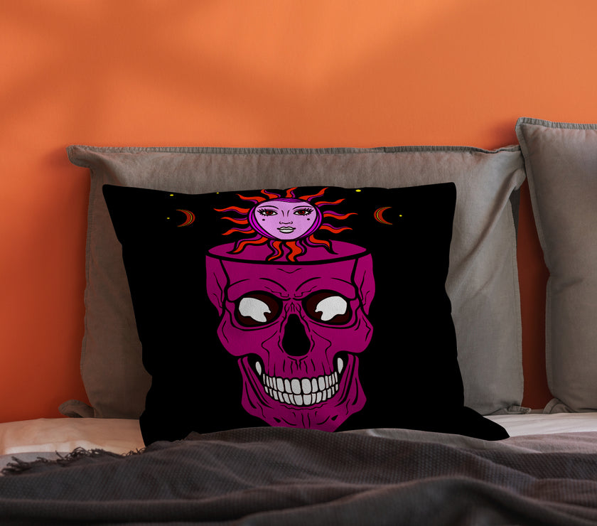 Halloween Skull Throw Pillow Cover