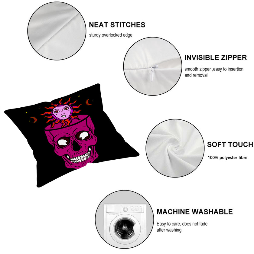 Halloween Skull Throw Pillow Cover