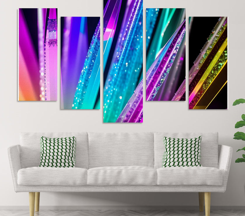 Canvas Wall Art Prints (No Frame) 5-Pieces/Set F