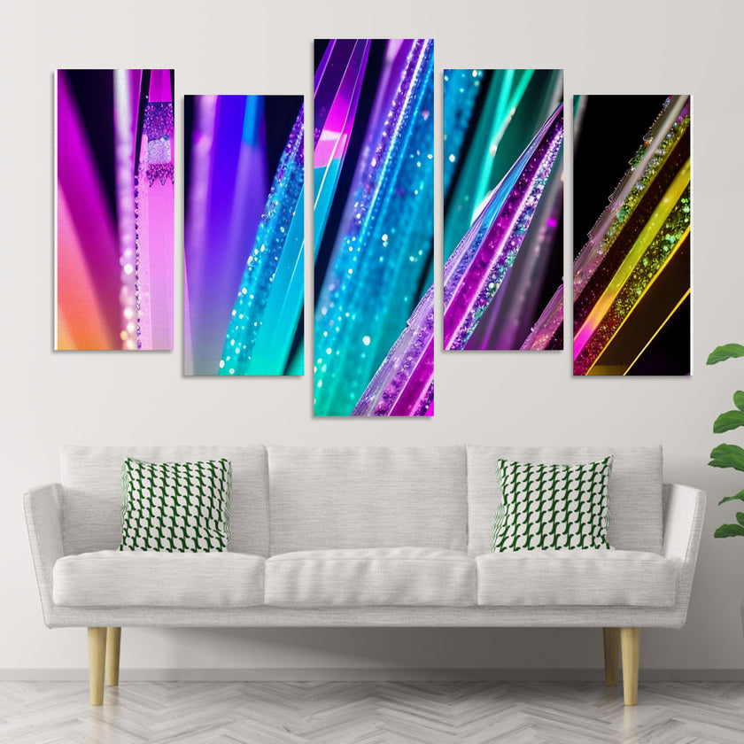 Canvas Wall Art Prints (No Frame) 5-Pieces/Set F