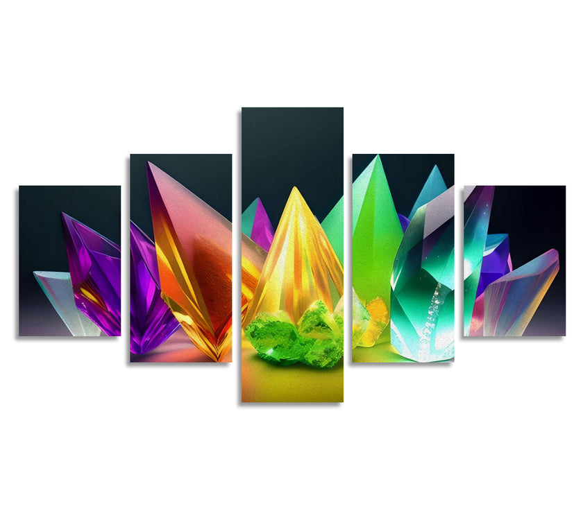 Canvas Wall Art Prints Large Crystals (No Frame) 5-Pieces/Set A