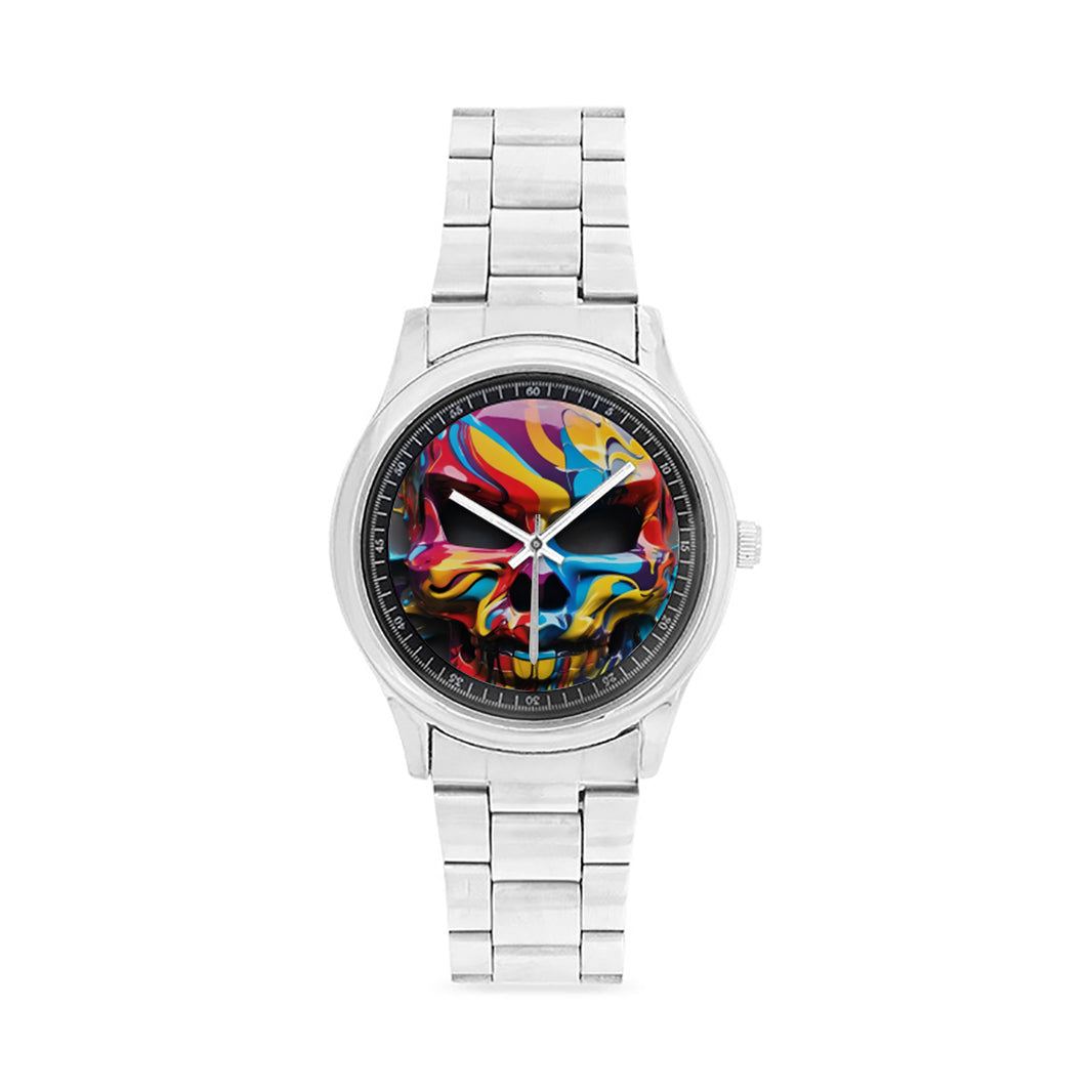 Men's Stainless Steel Watch Painted skull face