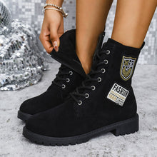 Fashion Lace - up Chunky Heels Boots Winter Round Toe Shoes For Women - Limited time Finds