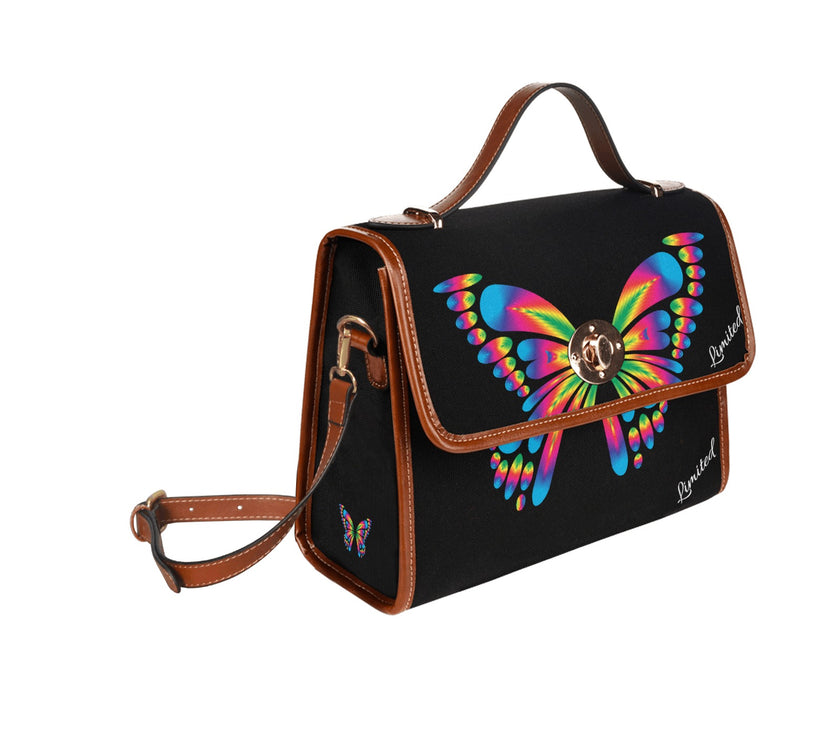 Waterproof Canvas Bag-Brown W/Butterfly - Limited time Finds