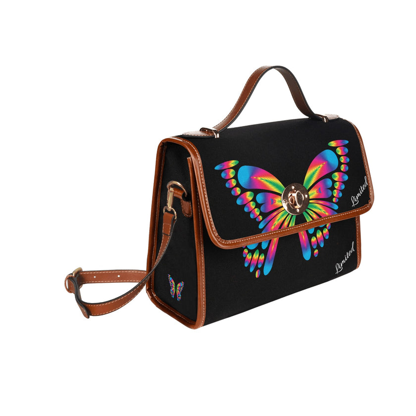 Waterproof Canvas Bag-Brown W/Butterfly - Limited time Finds