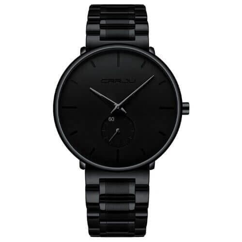 Men's Blacked Out Waterproof Wristwatch