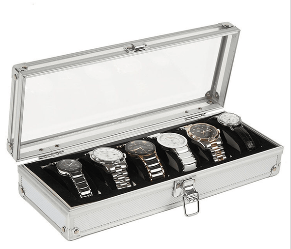 Aluminum 6 watches boxes, table boxes, jewelry box jewelry box collection bin - Limited time Finds