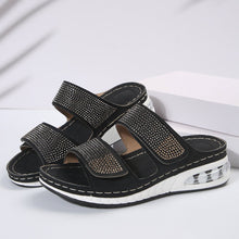 New Air Cushion Wedges Sandals Summer Casual Rhinestone Slides Roman Sandals For Women Non - slip Beach Shoes - Limited time Finds