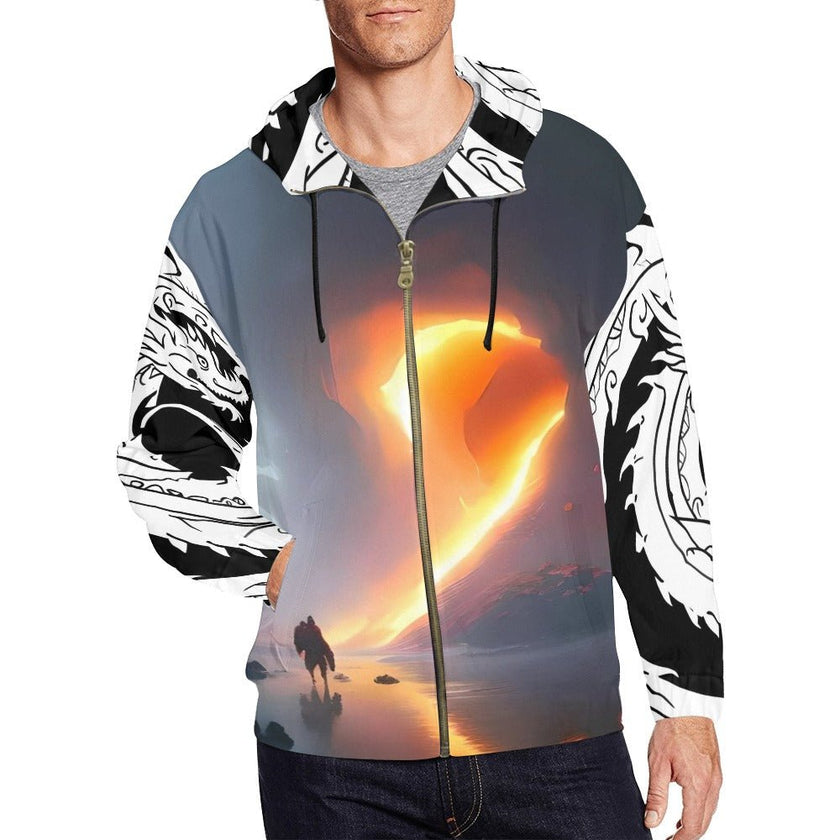 Men's All Over Print Full Zip Hoodie (Model H14) - Limited time Finds