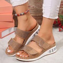 New Air Cushion Wedges Sandals Summer Casual Rhinestone Slides Roman Sandals For Women Non - slip Beach Shoes - Limited time Finds