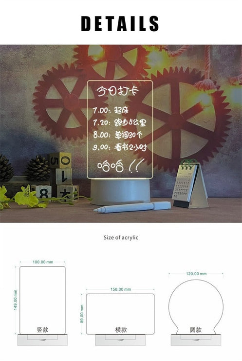 LED Note Board Acrylic Light - Limited time Finds