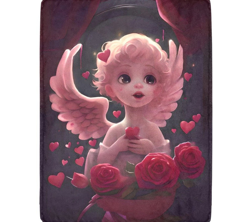 Ultra-Soft Micro Fleece Blanket 60" X 80" Cupid theme (Made In USA) - Limited time Finds