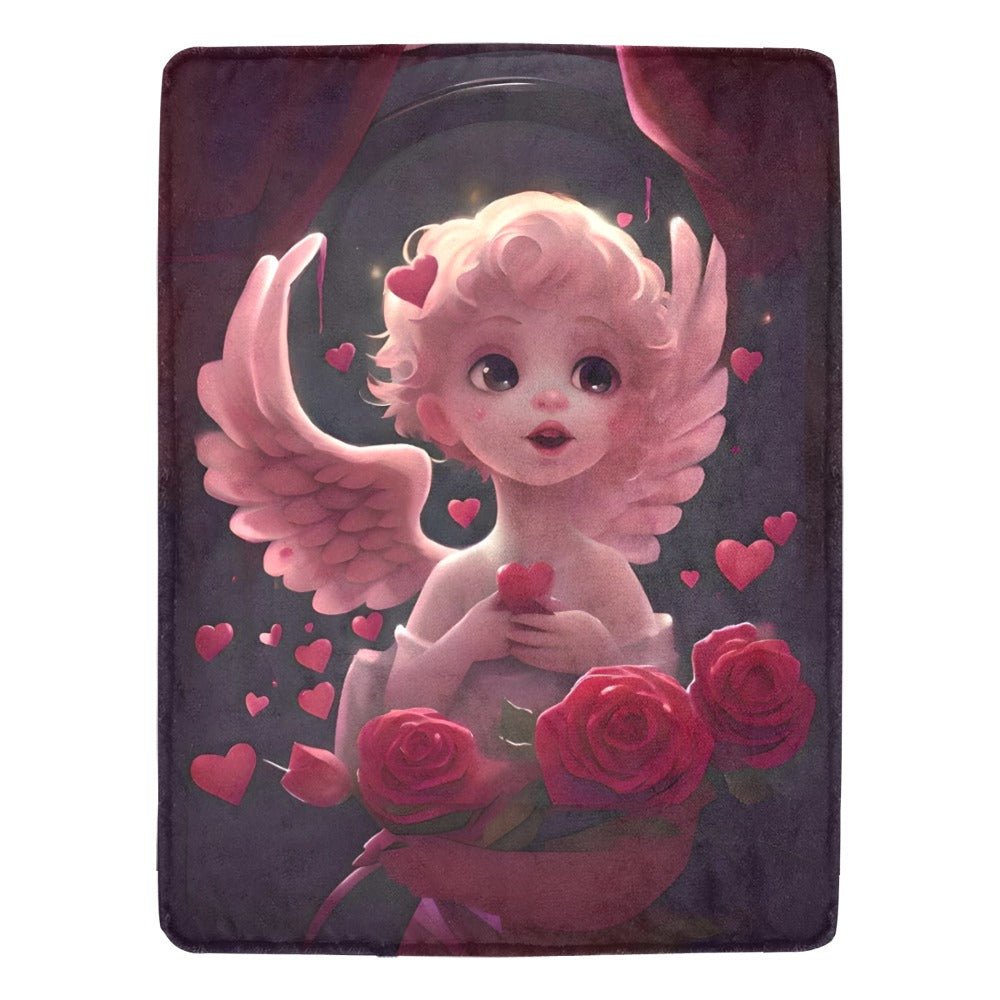 Ultra-Soft Micro Fleece Blanket 60" X 80" Cupid theme (Made In USA) - Limited time Finds