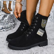 Fashion Lace - up Chunky Heels Boots Winter Round Toe Shoes For Women - Limited time Finds