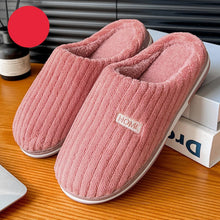 Solid Color Simple Cotton Slippers Winter Non - slip Home Warm Plush Slippers Household Indoor Couple Women's House Shoes - Limited time Finds