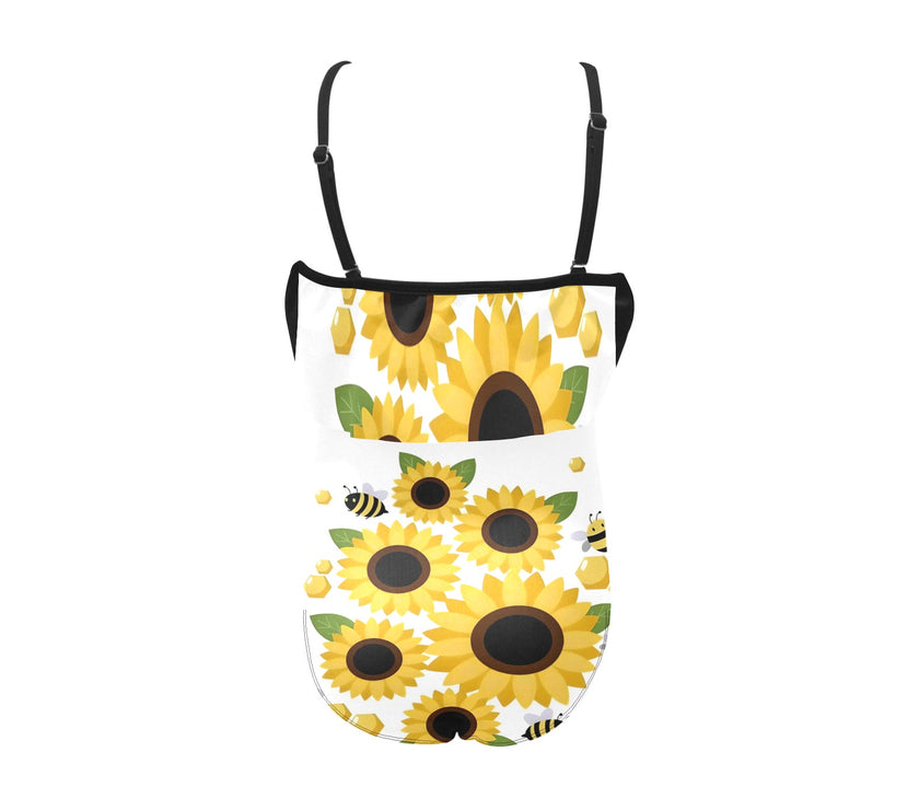 Kids' Spaghetti Strap Ruffle Swimsuit sunflowers