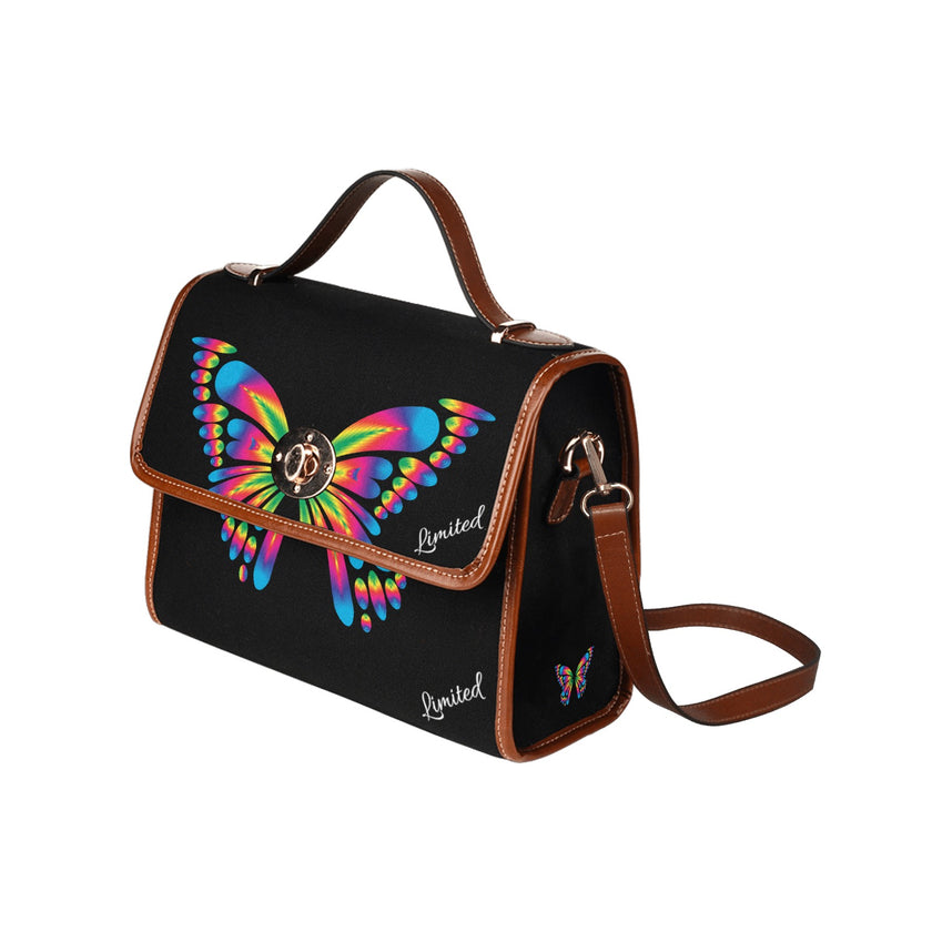 Waterproof Canvas Bag-Brown W/Butterfly - Limited time Finds