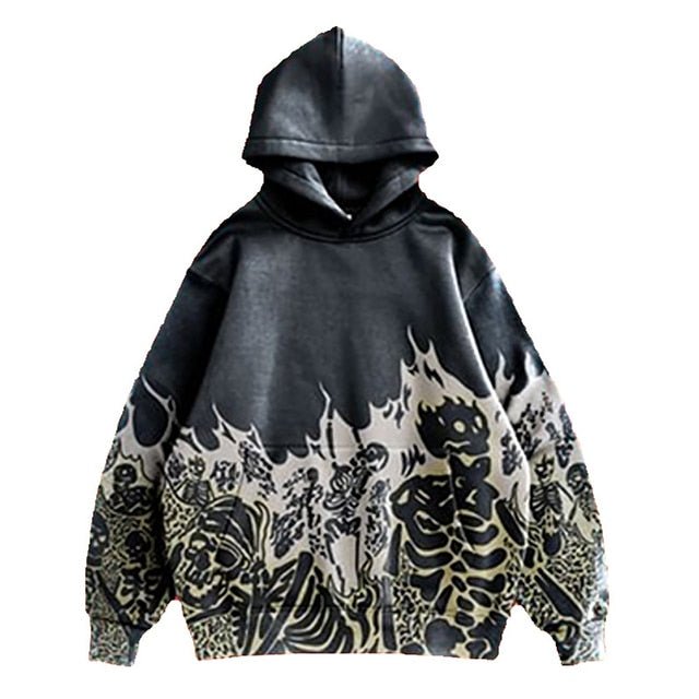 Streetwear Skull Print Men's Hoodies - Limited time Finds