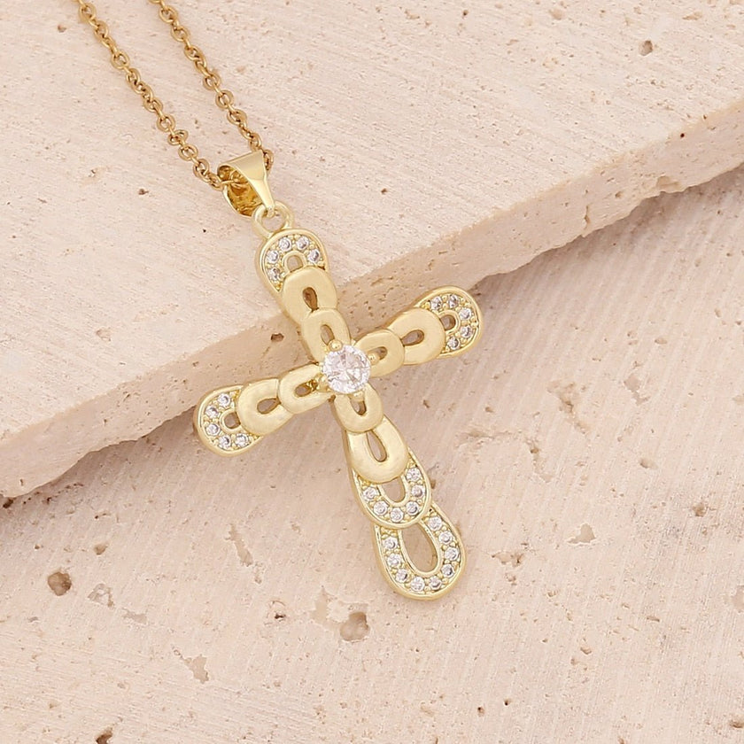 Gold Plated Cross Pendant Necklace - Limited time Finds