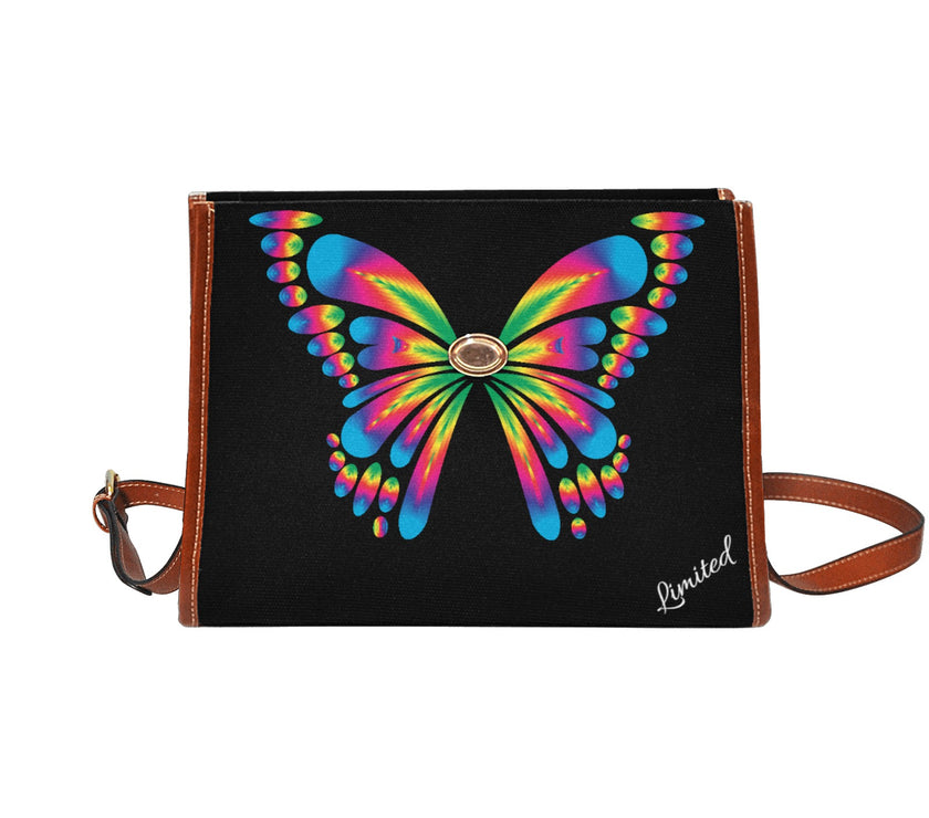 Waterproof Canvas Bag-Brown W/Butterfly - Limited time Finds