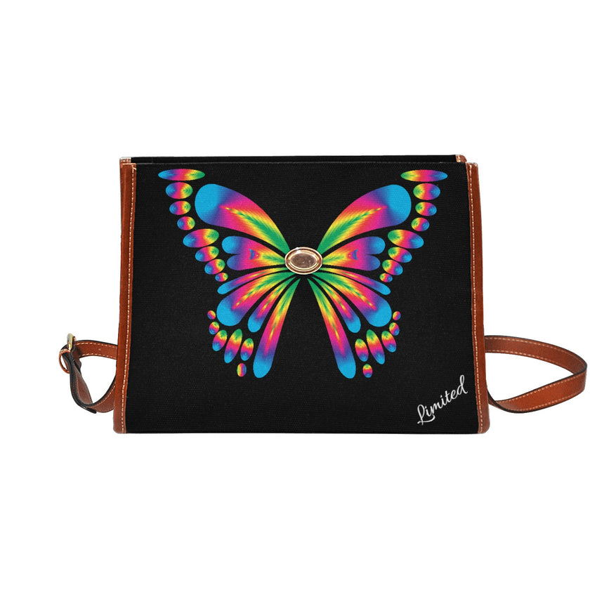 Waterproof Canvas Bag-Brown W/Butterfly - Limited time Finds