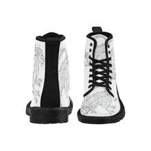 Women's Lace Up Canvas Boots dragon print