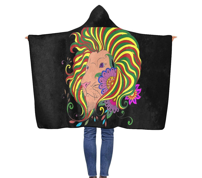 Rasta Lion Flannel Hooded Blanket - Limited time Finds